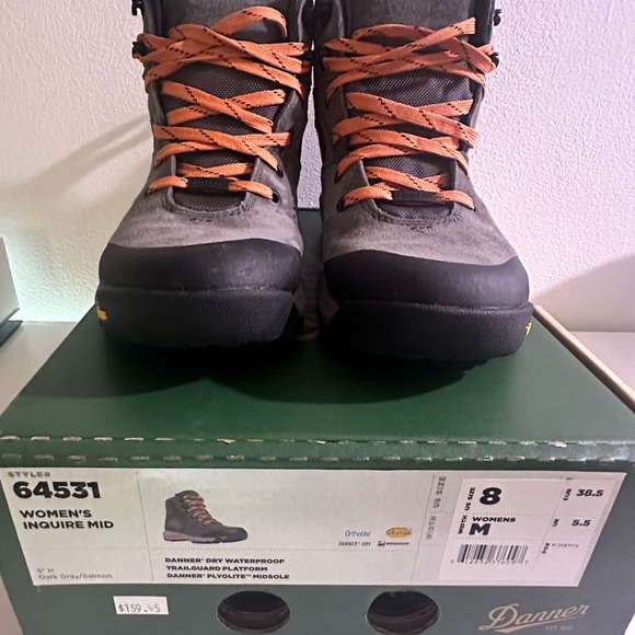 Danner Women’s Gray and Salmon Accents Outdoor Hiking Boots - Picture 8 of 14